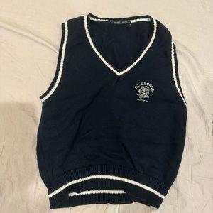 brandy melville navy vest with st. george embroidery
